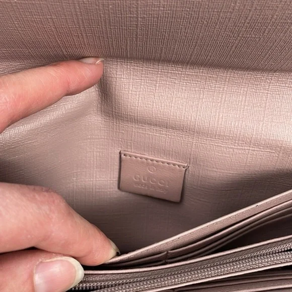 Gucci Continental Long Wallet Monogram GG Supreme Ivory Beige Belt Buckle Flap - Picture 14 of 17